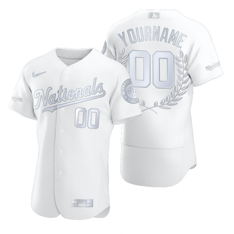 Washington Nationals Custom Men Nike Platinum MLB MVP Limited Player Edition Jersey